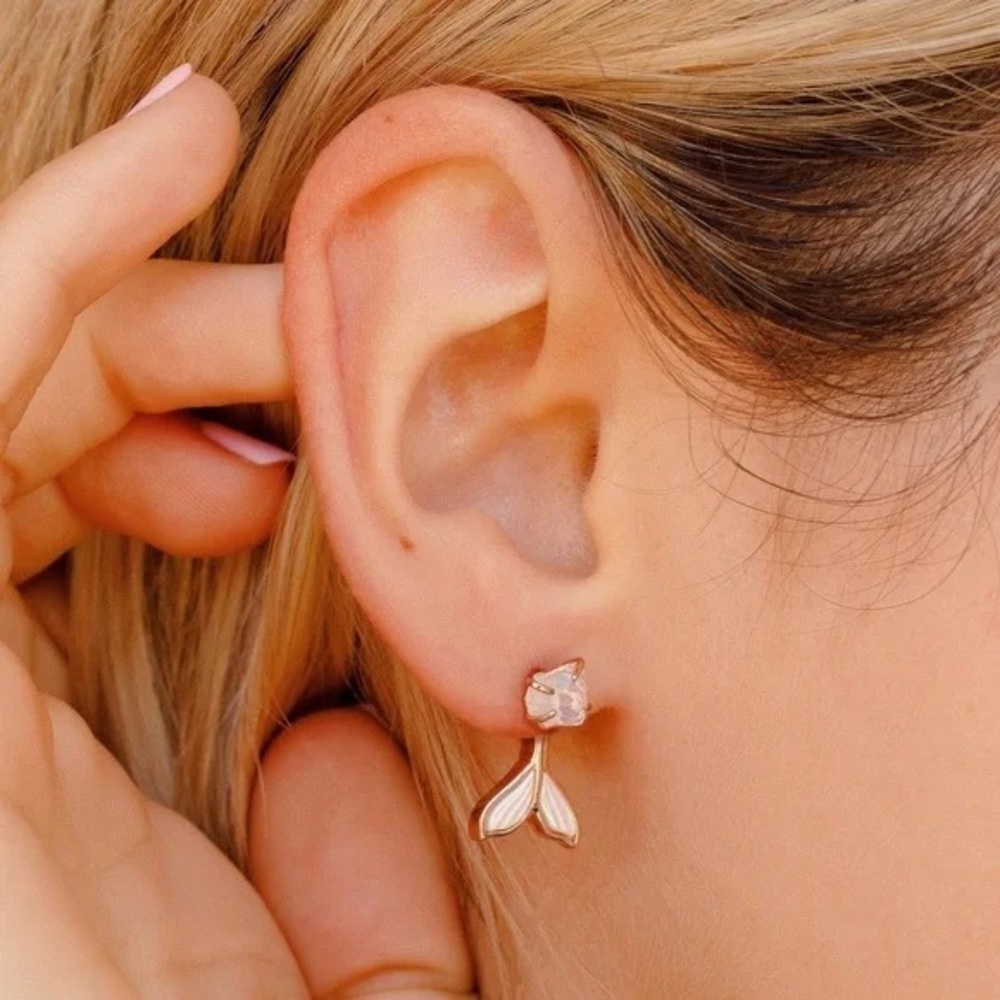 Pura Vida | Mermaid Fin Ear Jacket Rose Gold Boho Beach Nautical - Picture 2 of 5